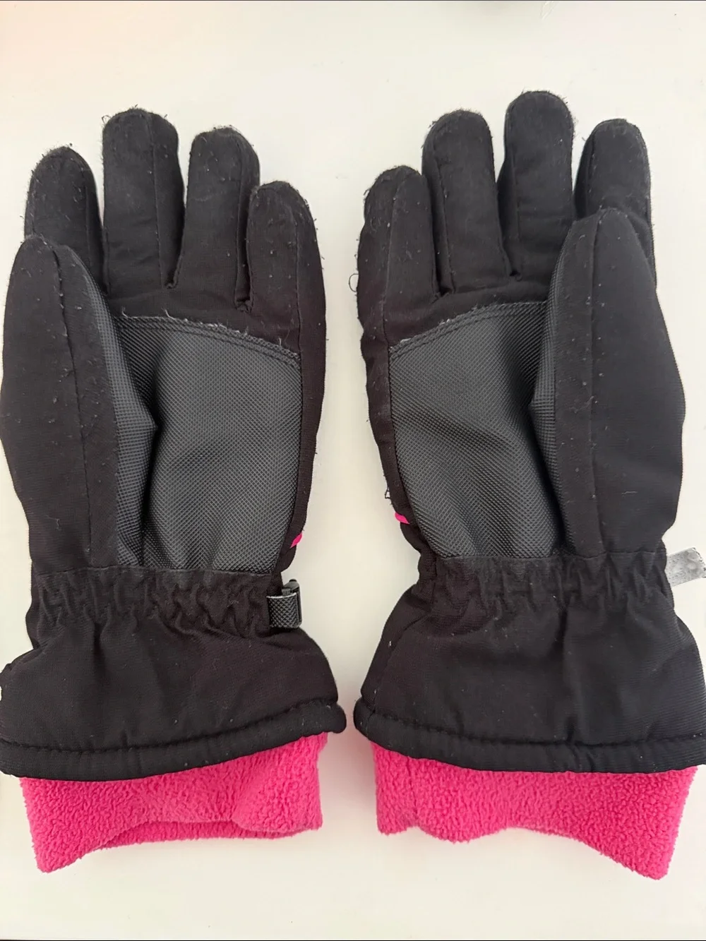 Kids Star Beanie w/ Pink Pom & Black Winter Gloves